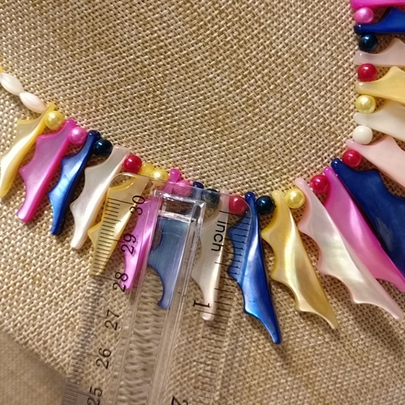 Vintage Unique Mermaid Style Mother Pearl Necklace - Picture 2 of 8